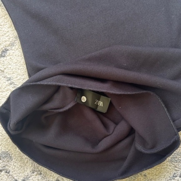 Zara Black Dress with Floral Embellishments, Sz S - Picture 4 of 4